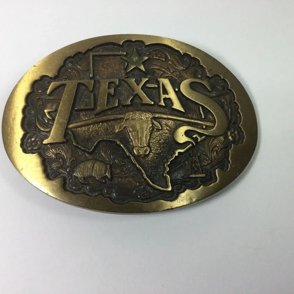 Vintage Texas Belt Buckle Longhorn‎ Solid Bronze High Mesa Albuquerque NM